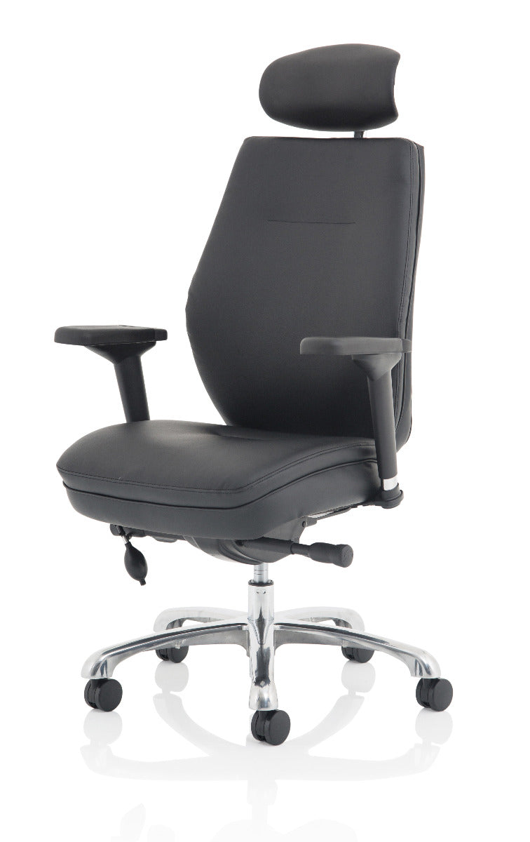 Domino Black Bonded Leather Posture Office Chair