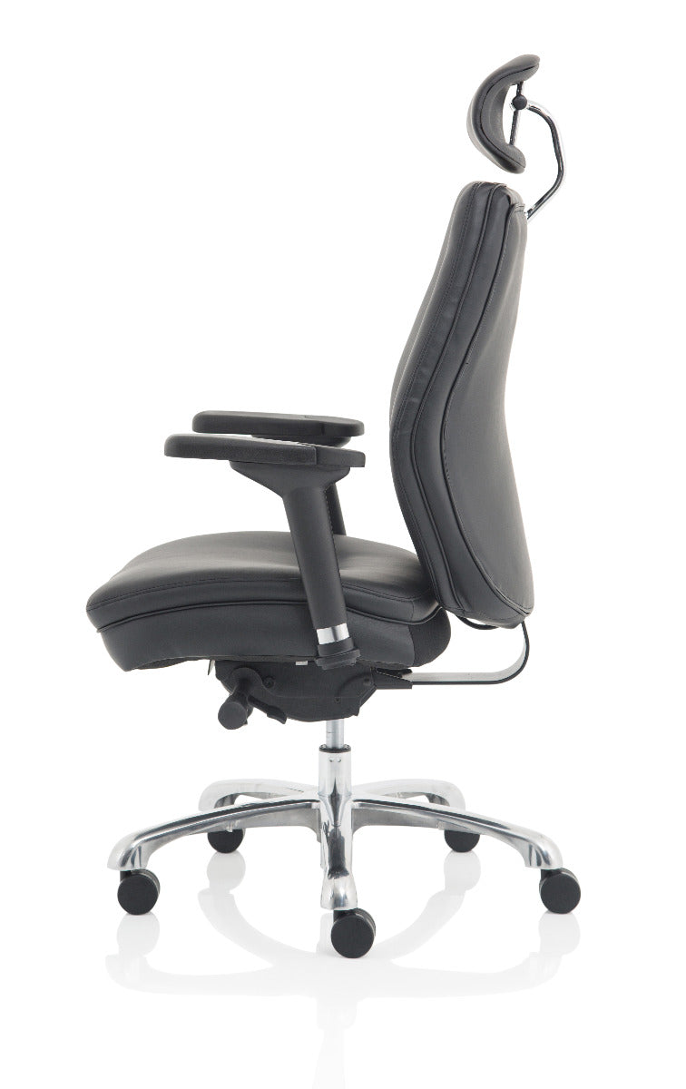 Domino Black Bonded Leather Posture Office Chair