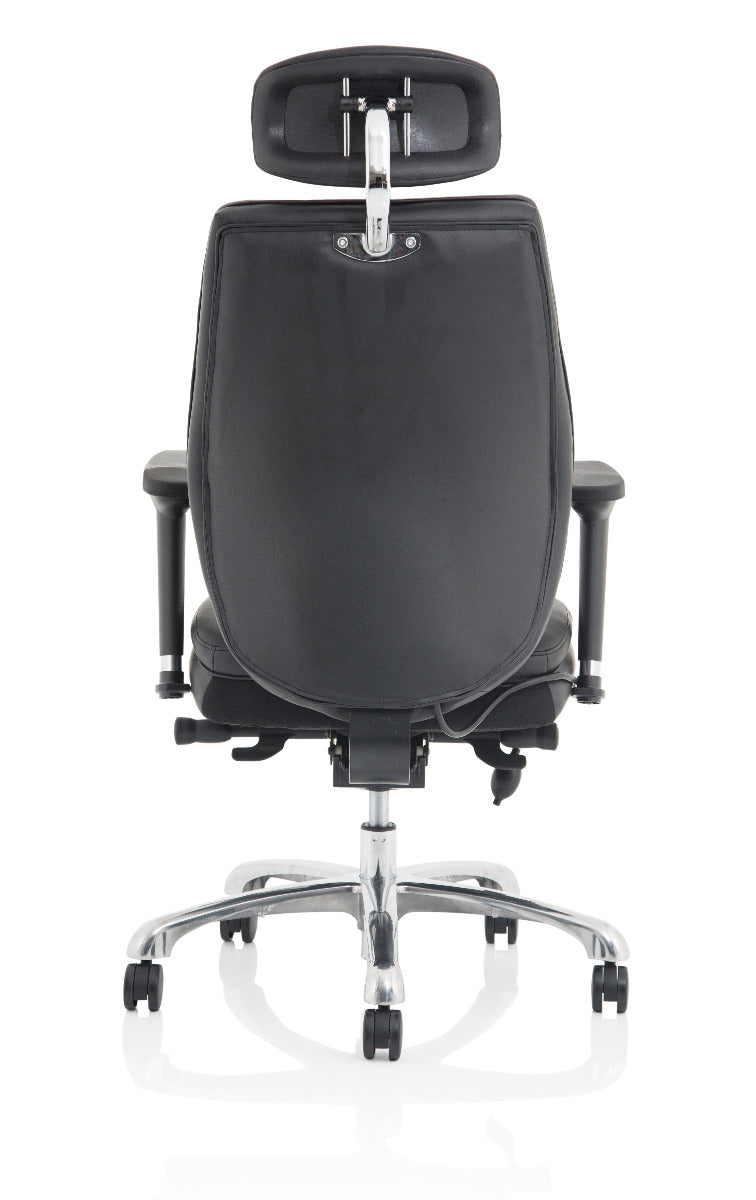 Domino Black Bonded Leather Posture Office Chair