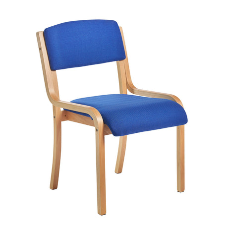 Prague Wood Frame Conference Chair with Optional Arms - Charcoal or Blue Colour Option