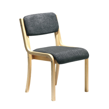 Prague Wood Frame Conference Chair with Optional Arms - Charcoal or Blue Colour Option