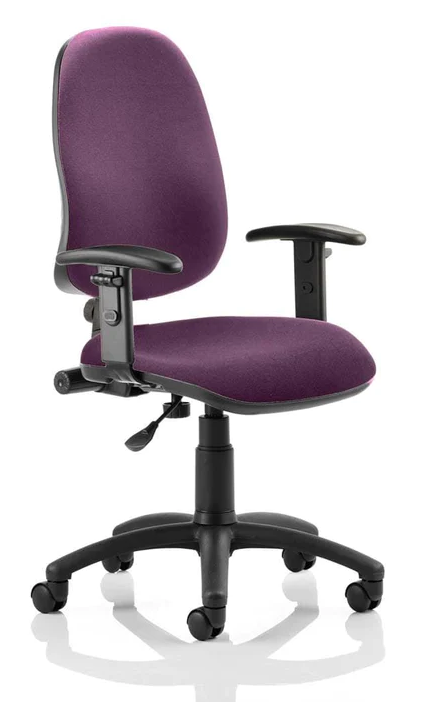 Eclipse 1 Plus Fabric Operator Office Chair - Optional Colour and Armrests