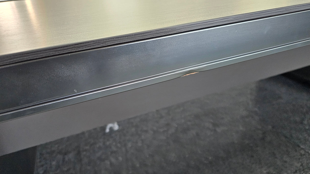 EX SHOWROOM - Modern Grey Oak Boardroom Table with Aluminium Edging - 3200mm - WKO-C1232