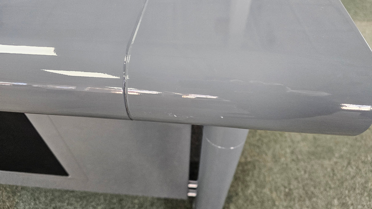 EX SHOWROOM - Grey Gloss Executive Office Desk ONLY - 1600mm - 1861