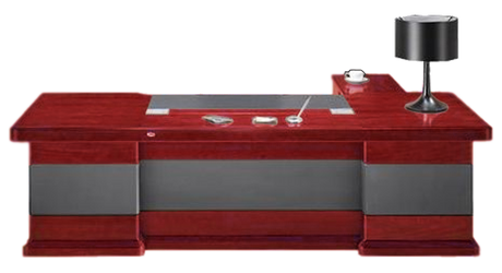 Luxury Executive Desk Black Leather Detailing - With Pedestal and Return - 2400mm / 2600mm / 2800mm - U9C241