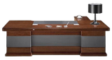 Luxury Executive Desk Black Leather Detailing - With Pedestal and Return - 2400mm / 2600mm / 2800mm - U9C241