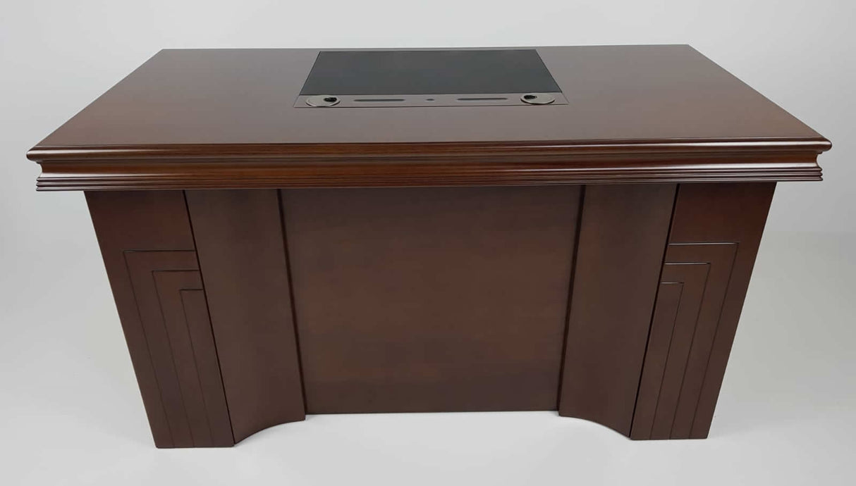 Executive Home Office Desk In Light Walnut Veneer - 1400mm - UBA141