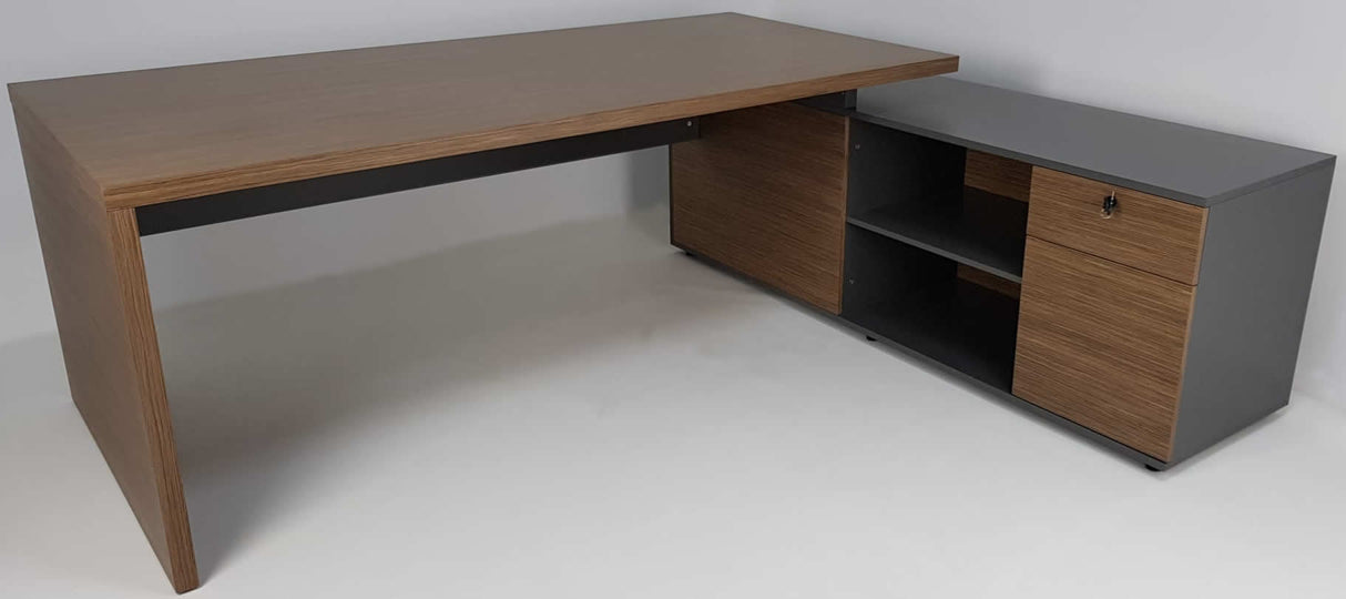 Light Walnut with Grey Executive Office Desk - DES-B06U