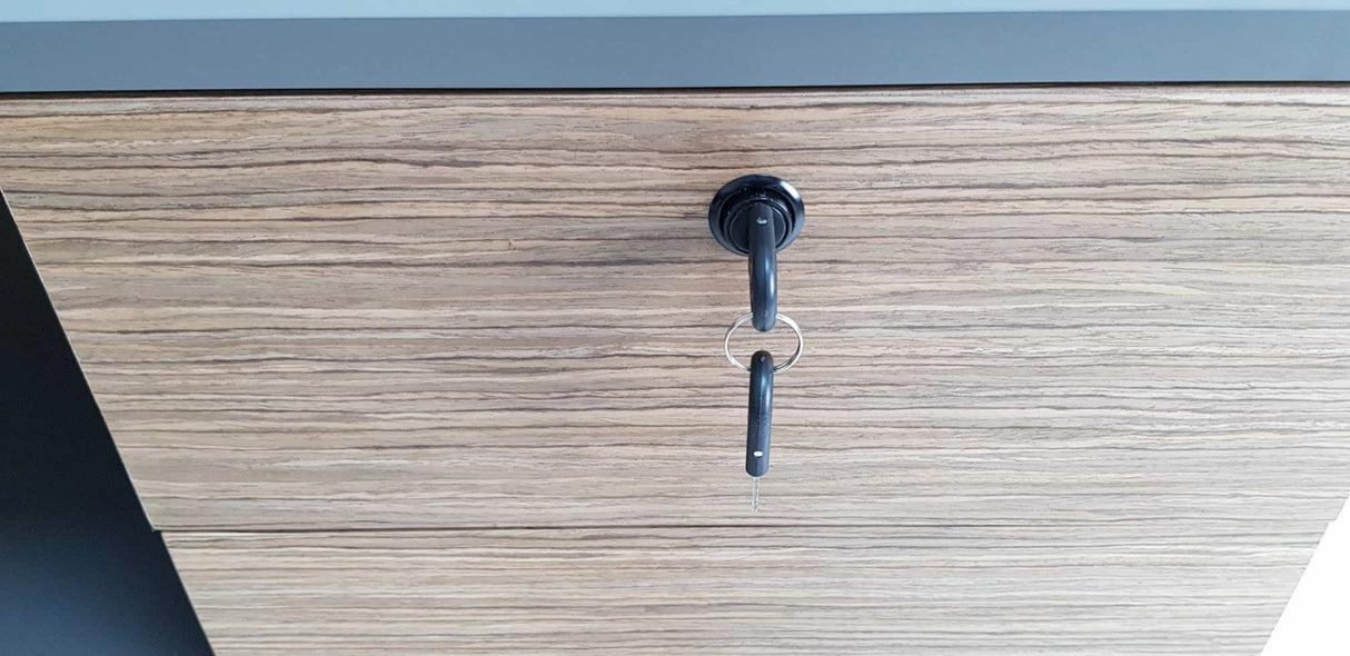 Real Wood Veneer Light Walnut with Grey Executive Office Desk - 2200mm or 2400mm - B06U