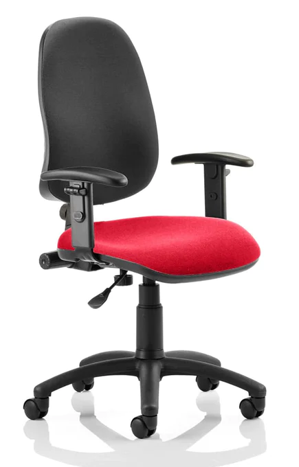 Eclipse 1 Plus Fabric Operator Office Chair - Optional Colour and Armrests