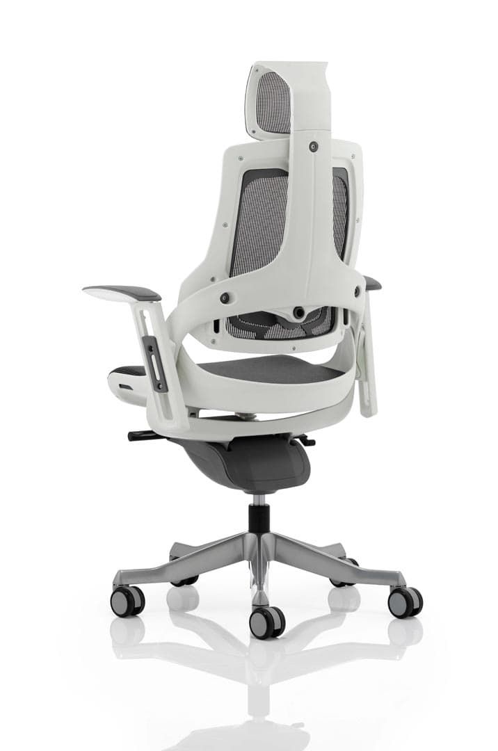 Zure Charcoal Mesh Ergonomic Office Chair - Optional Headrest and Frame Colour