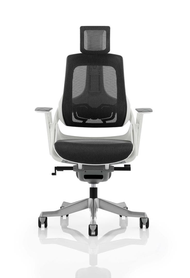 Zure Charcoal Mesh Ergonomic Office Chair - Optional Headrest and Frame Colour