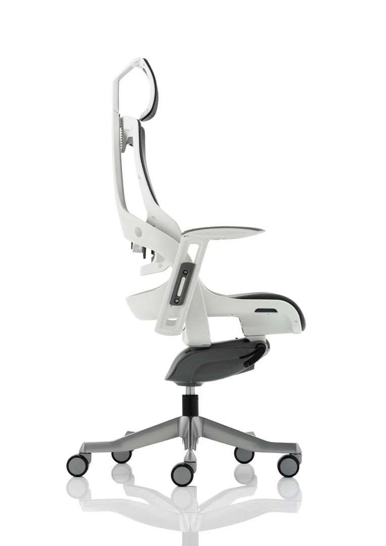 Zure Charcoal Mesh Ergonomic Office Chair - Optional Headrest and Frame Colour