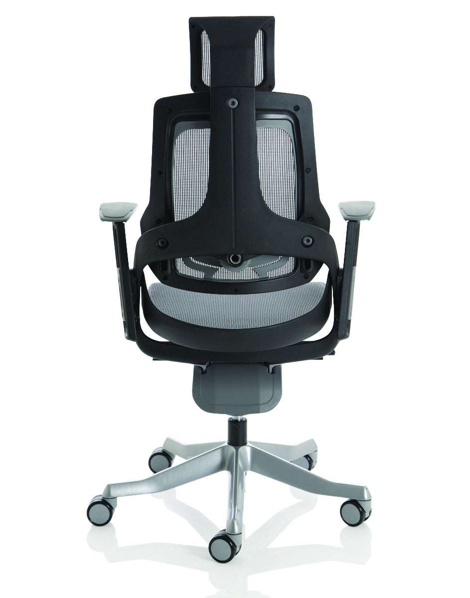 Zure Charcoal Mesh Ergonomic Office Chair - Optional Headrest and Frame Colour