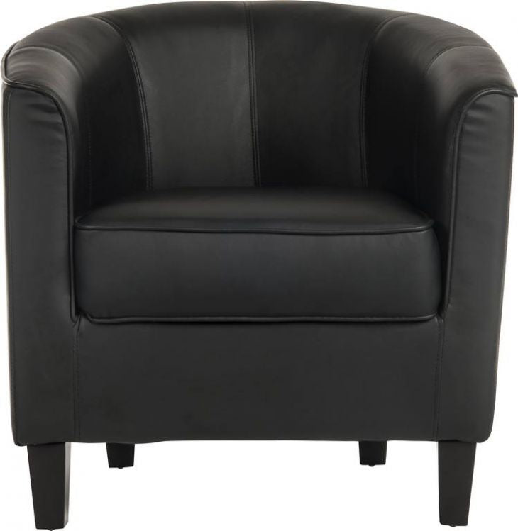 Black Faux Leather Reception Tub Chair - TUB-CHAIR