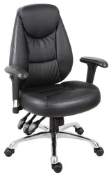 Luxury Black Leather Operator Office Chair - PORTLAND