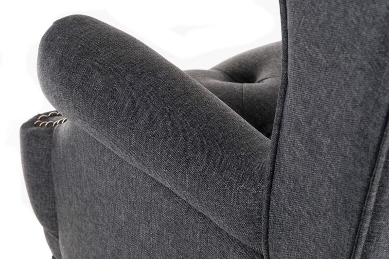 Traditional Chesterfield Grey Fabric Executive Chair - CHAIRMAN