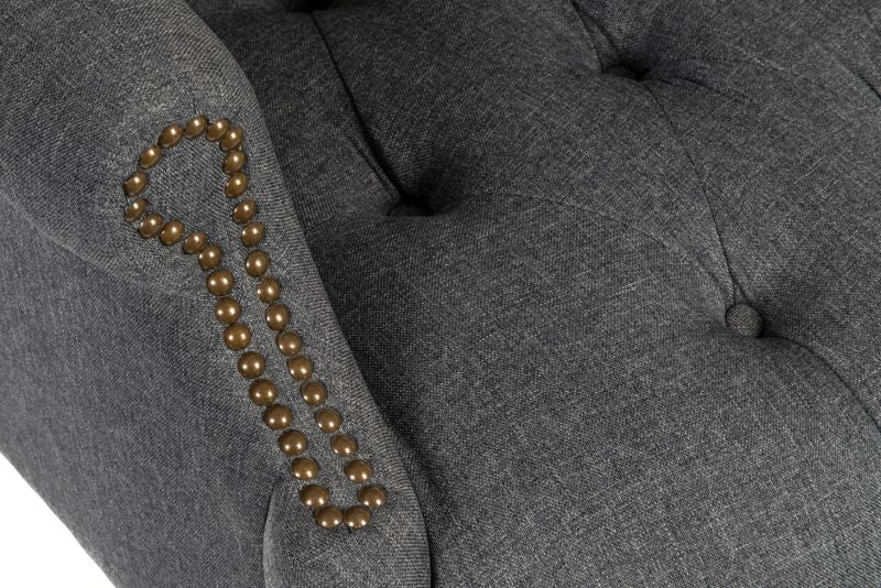 Traditional Chesterfield Grey Fabric Executive Chair - CHAIRMAN