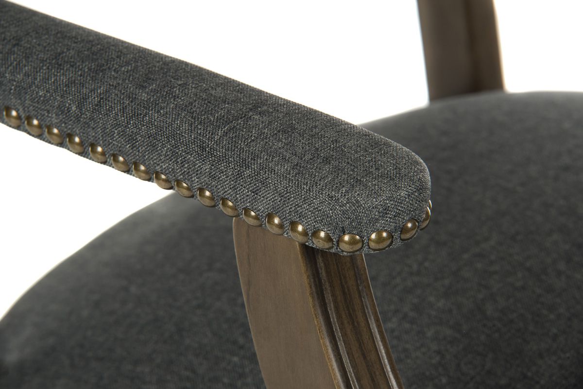 Captain Style Traditional Grey Fabric Office Chair - CAPTAIN