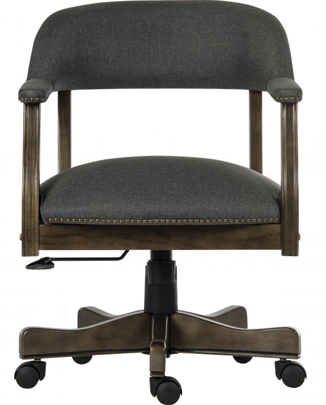 Captain Style Traditional Grey Fabric Office Chair - CAPTAIN