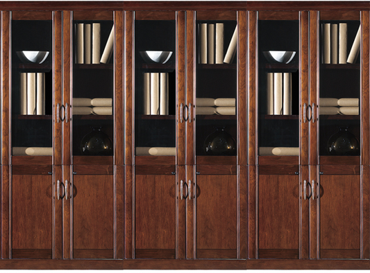 Real Wood Veener Executive Six Door Office Storage Bookcase - 2700mm - KM162-6DR