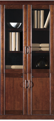 Real Wood Veener Executive Two Door Office Storage Bookcase - 900mm - KM162-2DR