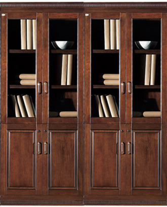 Real Wood Veneer Executive Four Door Office Storage Bookcase - 1800mm - UM182-4DR