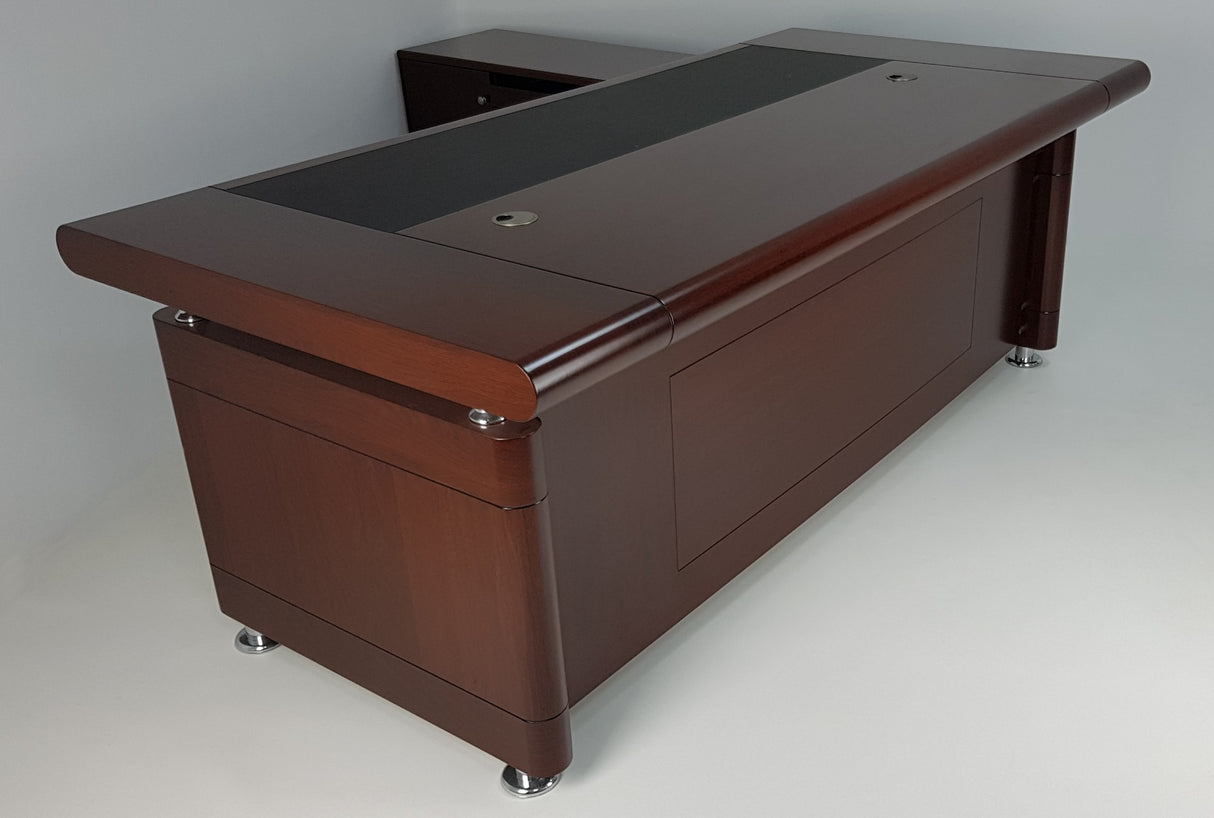 Large Mahogany Executive Office Desk with Pedestal and Return - 1861