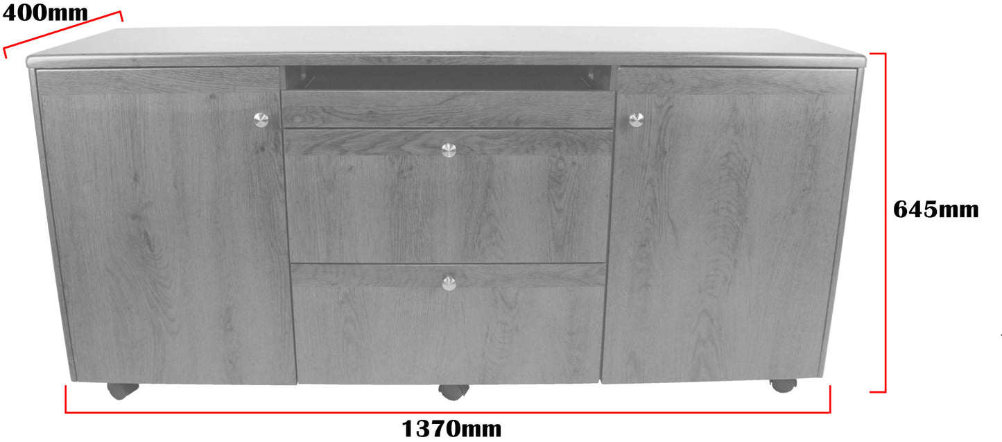 Mahogany Executive Desk With Leather Detailing - With Pedestal and Return - 2000mm or 2200mm - 2233