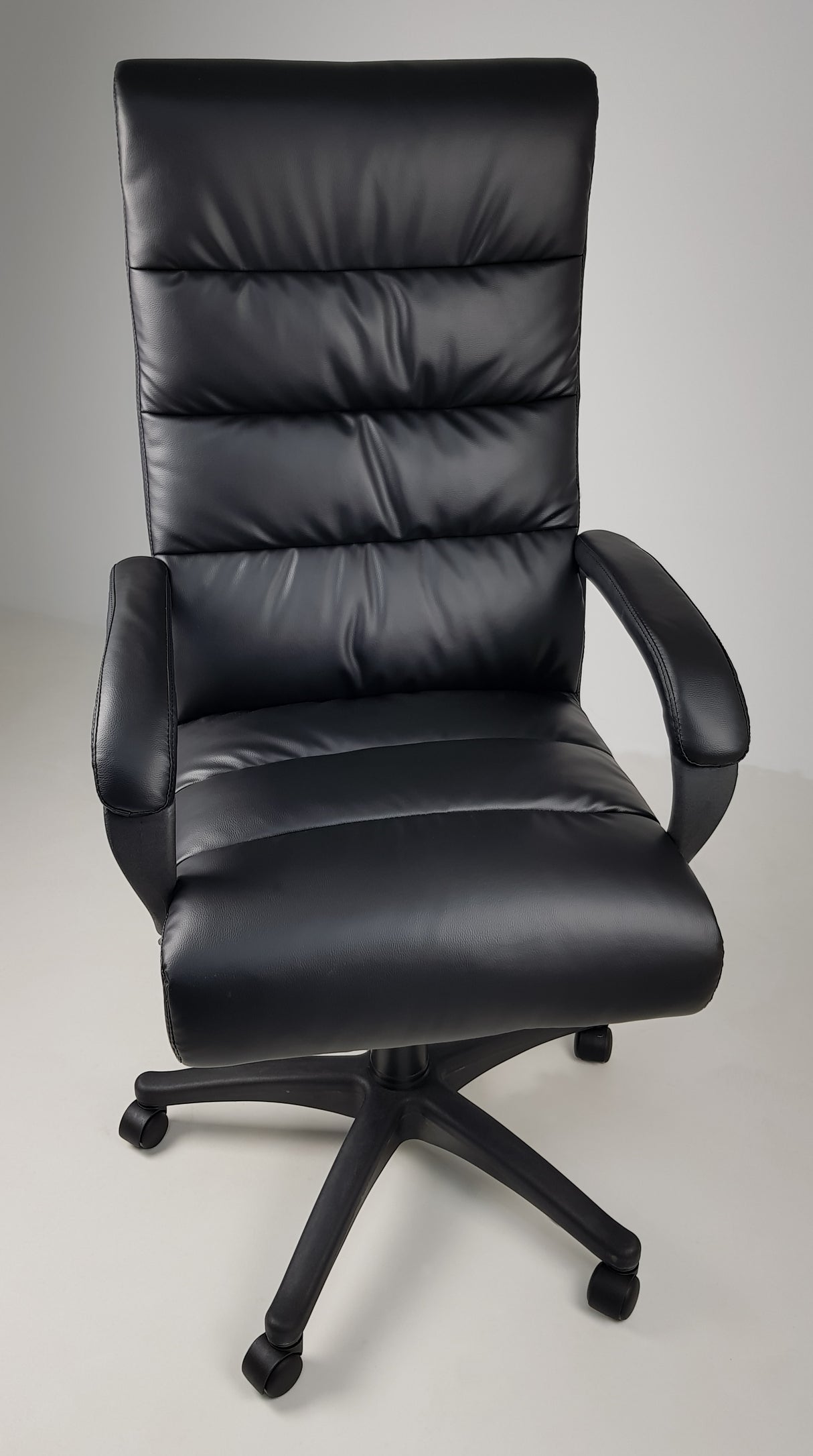 Black Leather Soft Padded Executive Office Chair - CHA-K35