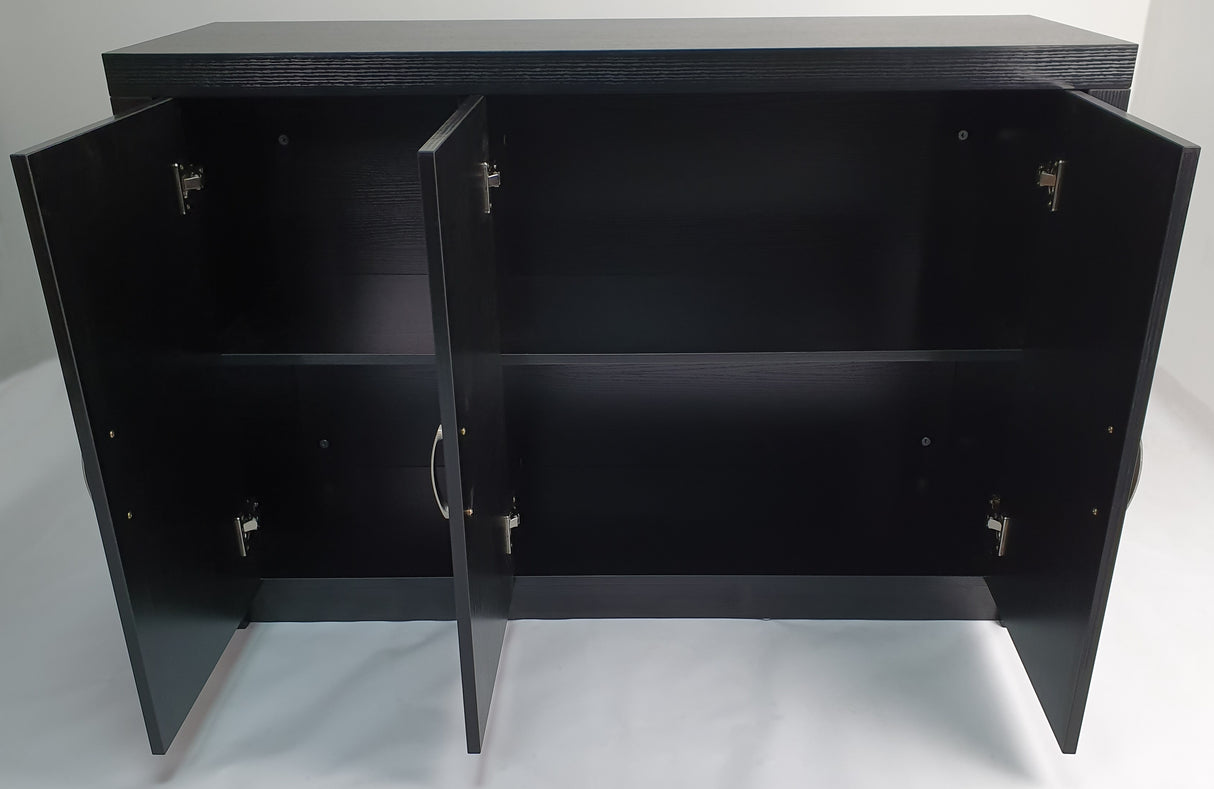 Quality Executive Three Door Office Cupboard Credenza in Black Ash - BG-892