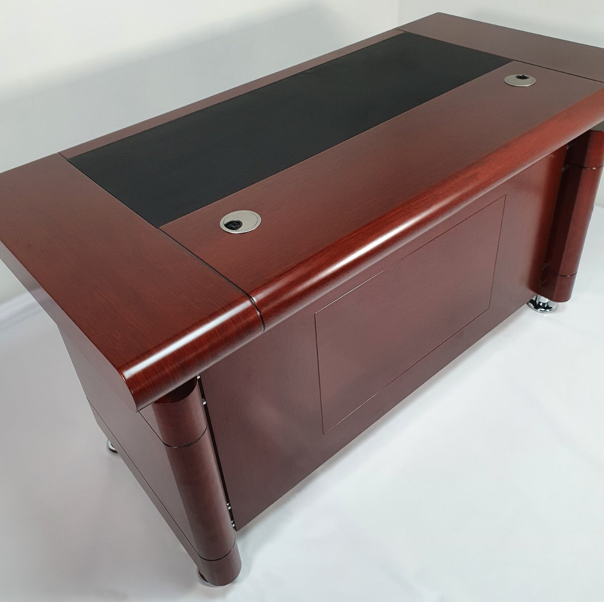Small Mahogany Executive Office Desk with Pedestal - 1400mm - 1861