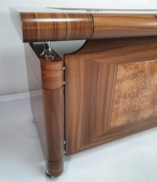 Small Light Oak Executive Office Desk with Pedestal - 1400mm - 1861