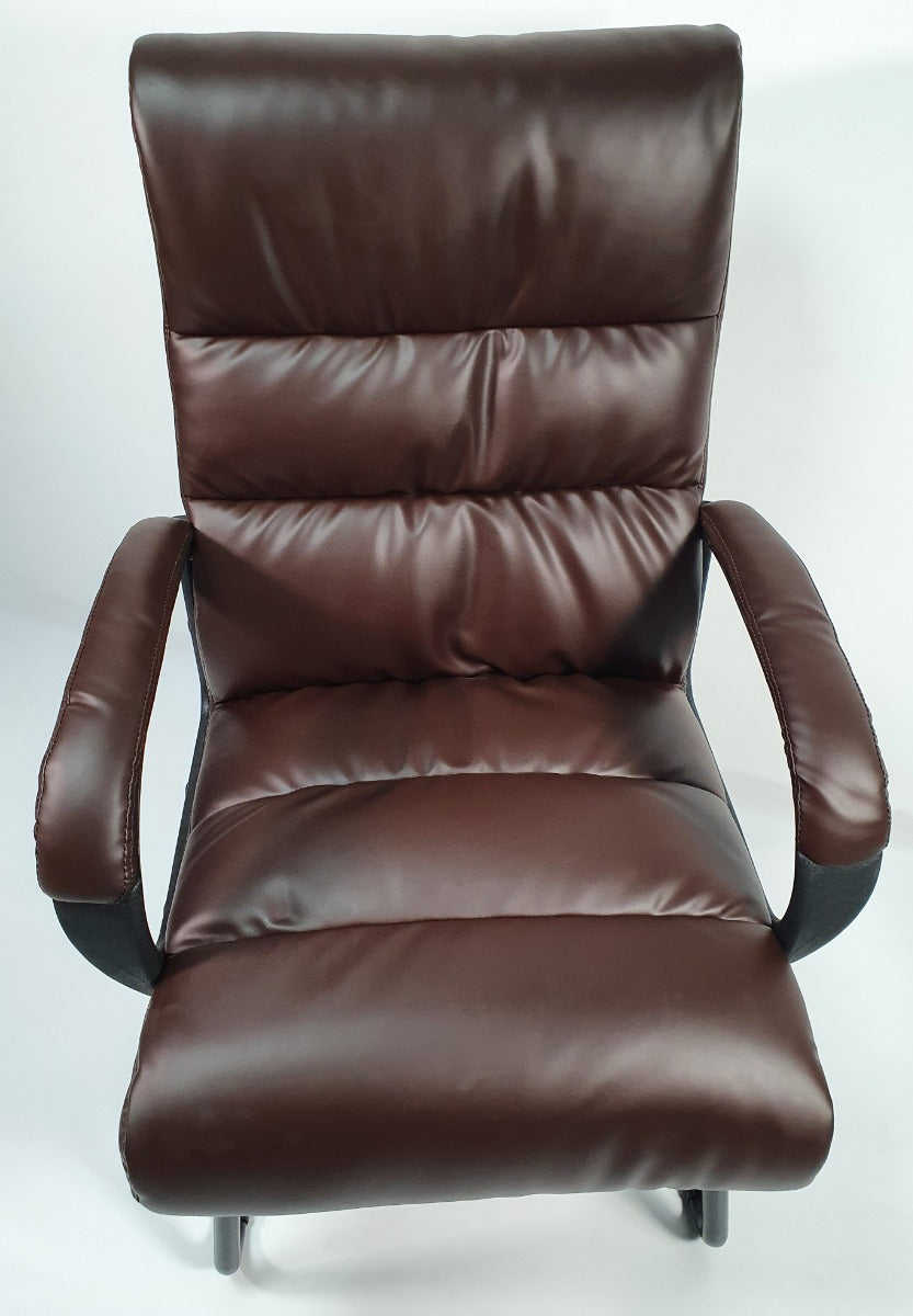 Soft Padded Visitor Office Chair in Brown - CHA-K35-2