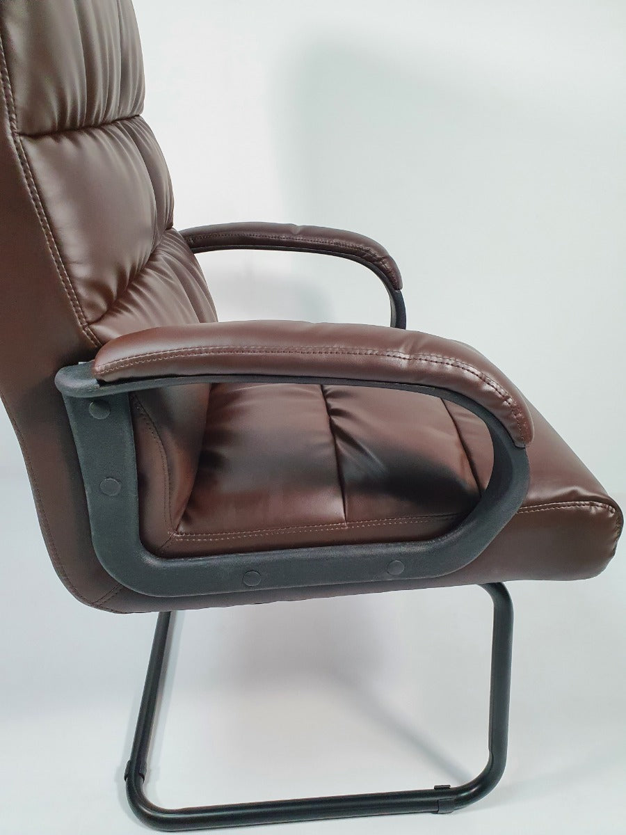 Soft Padded Visitor Office Chair in Brown - CHA-K35-2