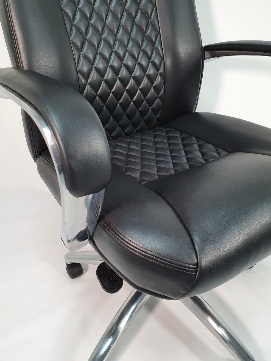 High Back Executive Black Leather Office Chair - 1712A