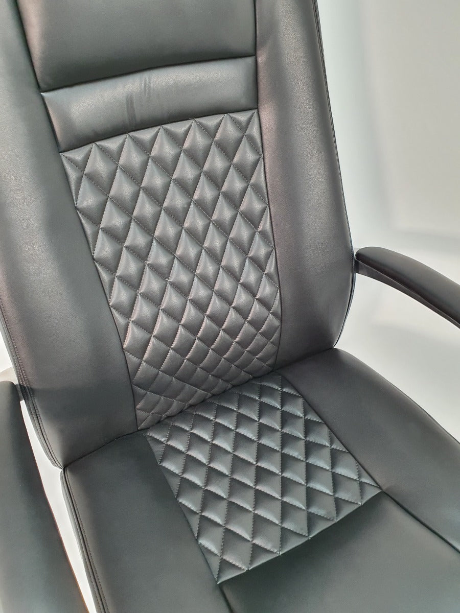 High Back Executive Black Leather Office Chair - 1712A