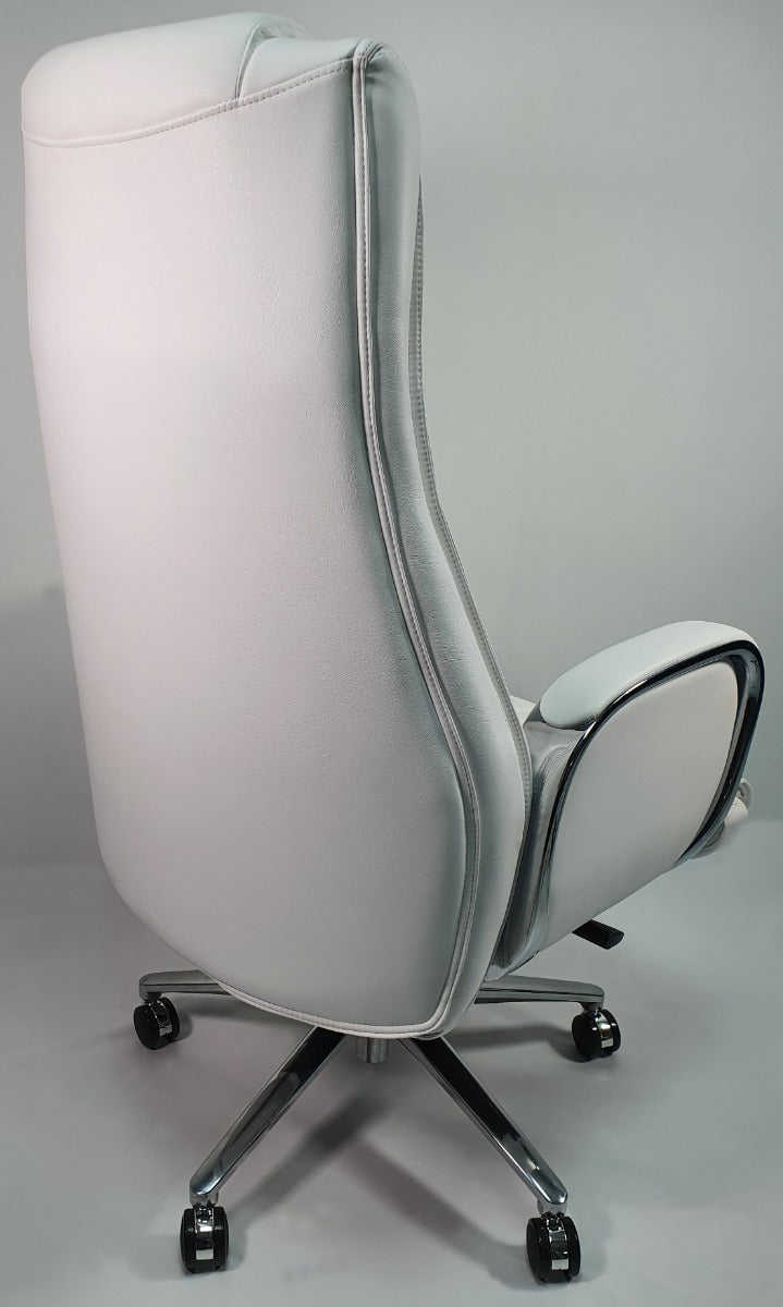 White Leather Executive Office Chair - CHA-1202A
