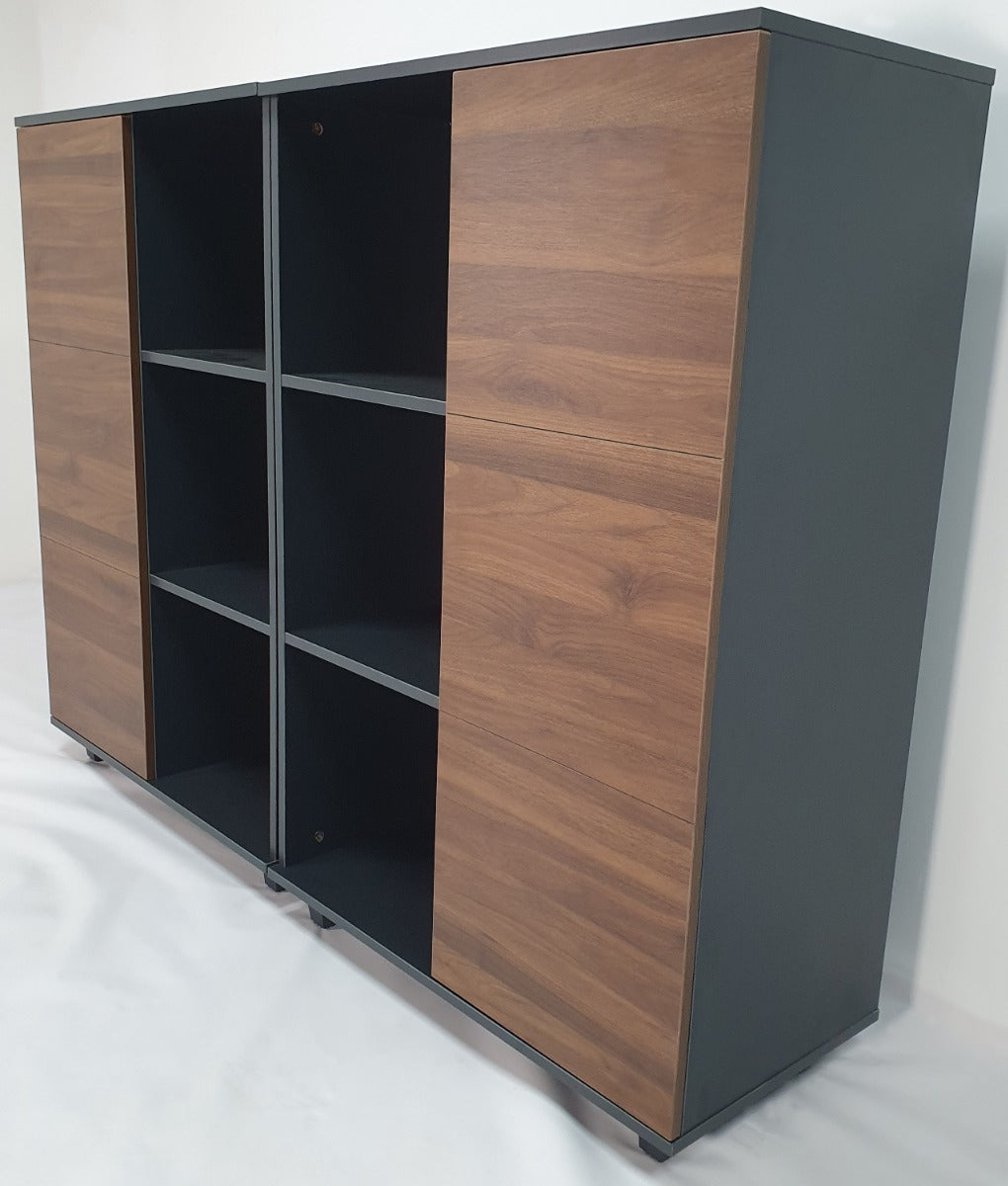 Walnut and Grey Modular Cupboard - CD0804