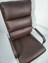High Back Soft Pad Brown Leather Visitor Chair - HB-210C