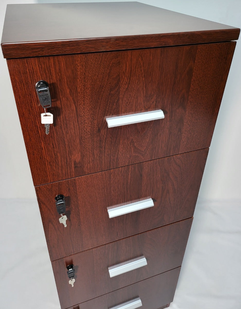 Mahogany Four Drawer Executive Filing Cabinet - AB84