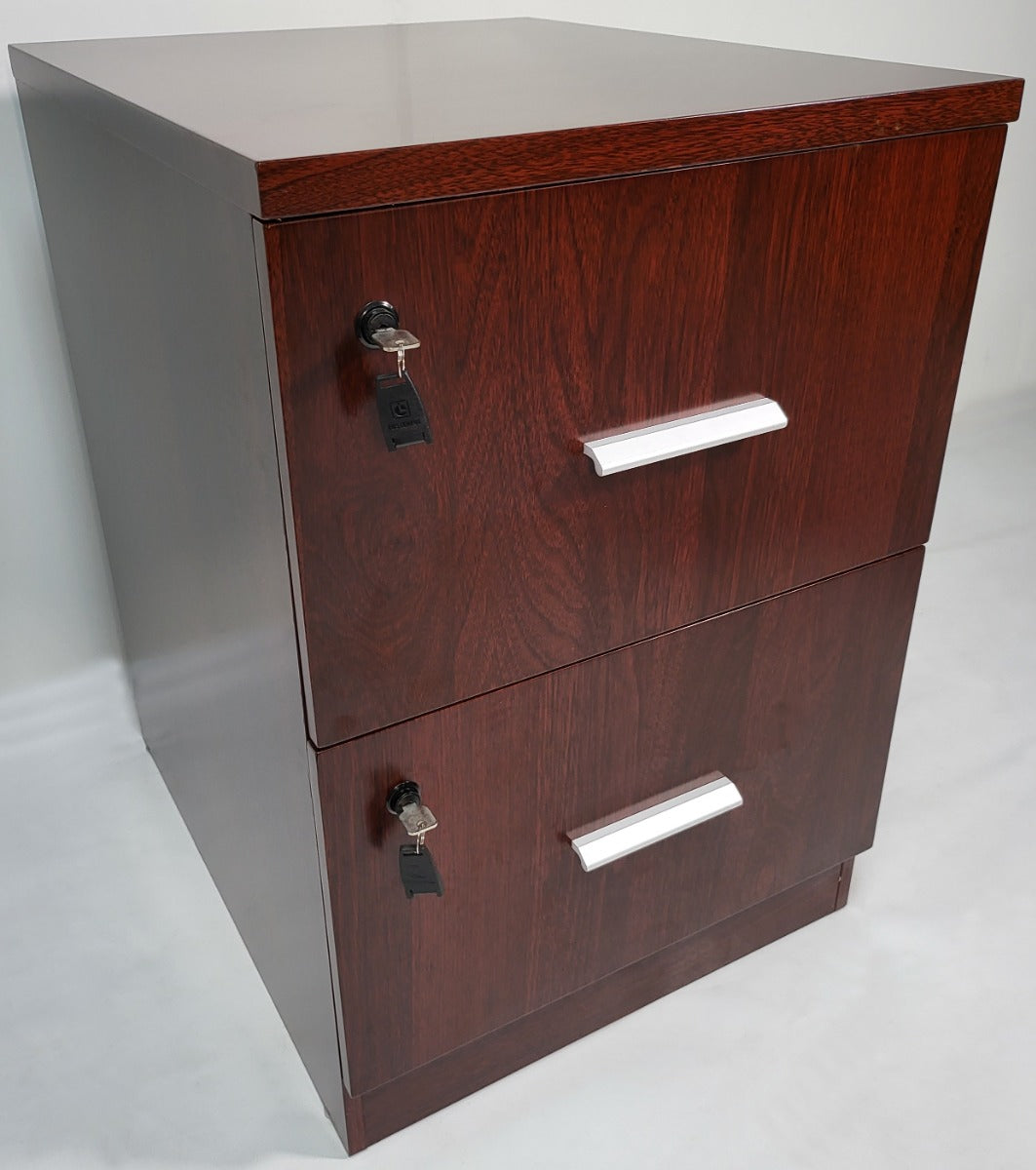 Mahogany Two Drawer Executive Filing Cabinet - AB84