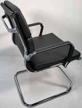 Black Leather Soft Padded with Chrome Visitor Chair - SZ-236