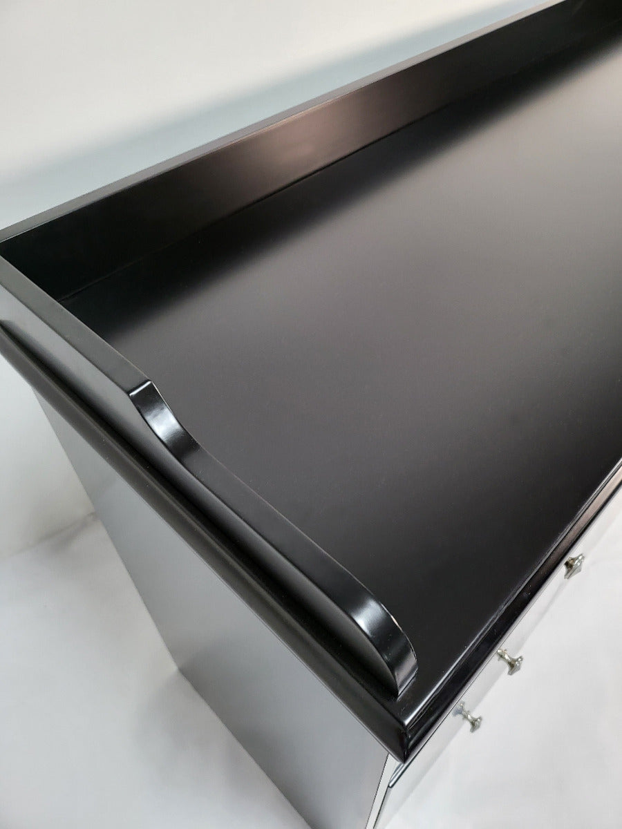 120cm Wide Black Cupboard with Integrated Drawers - 2K01