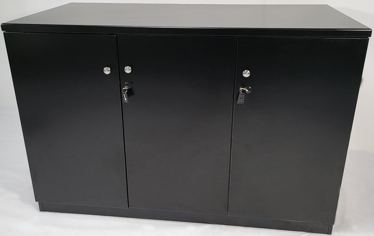 60cm Deep Three Door Cupboard in Black - 122T