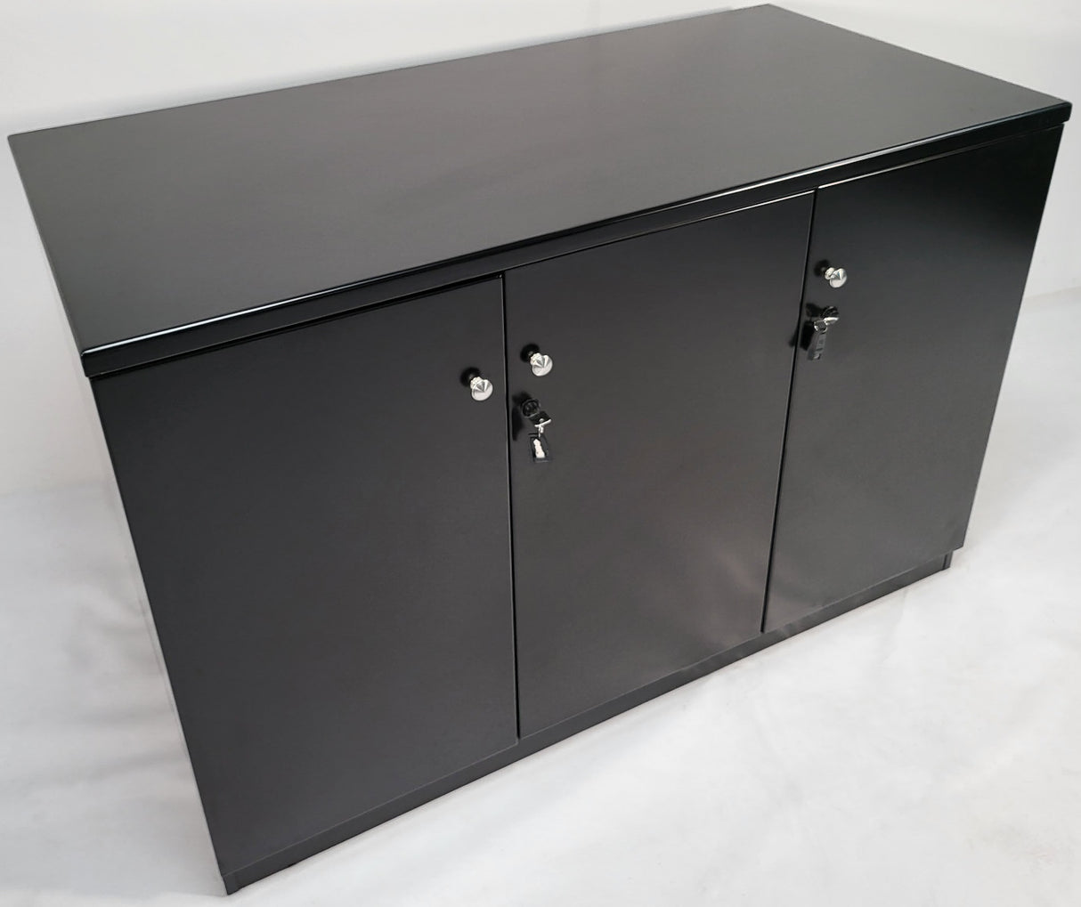 60cm Deep Three Door Cupboard in Black - 122T