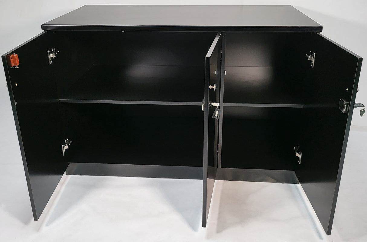 60cm Deep Three Door Cupboard in Black - 122T