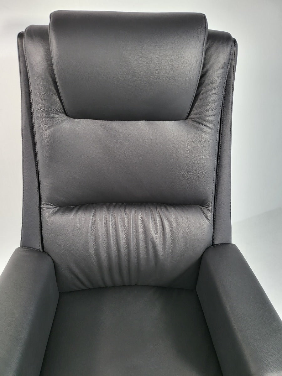 Genuine Hide Black Leather High Back Executive Office Chair - KW-8618