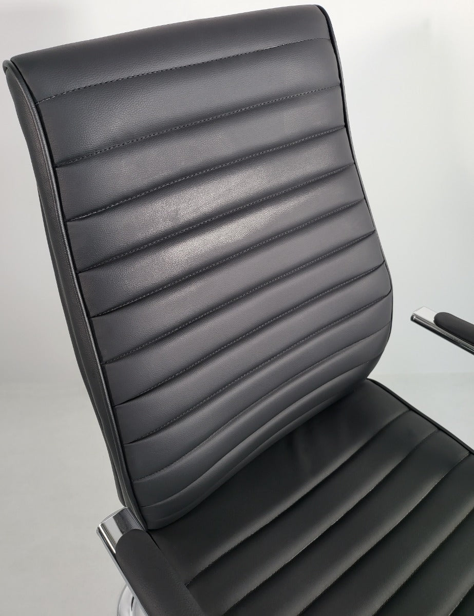 Modern Executive Black Leather Cantilever Visitors Chair - 908B