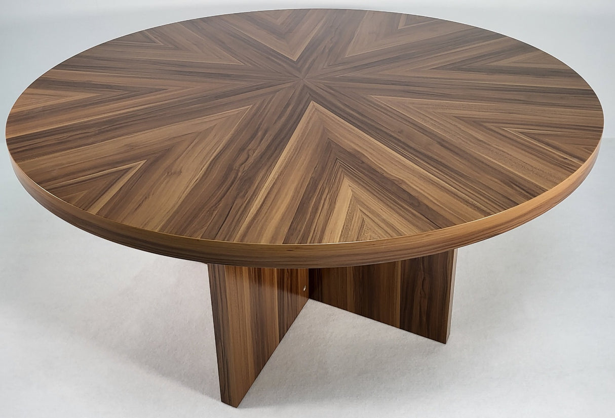 Extra Large Executive Round Meeting Table in Light Oak - 1500mm - B02-1.5